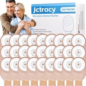 100PCS Colostomy Bags One-Piece Drainable Ostomy Pouches 15–60mm Cut to Fit